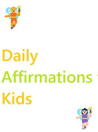 daily affirmations for kids